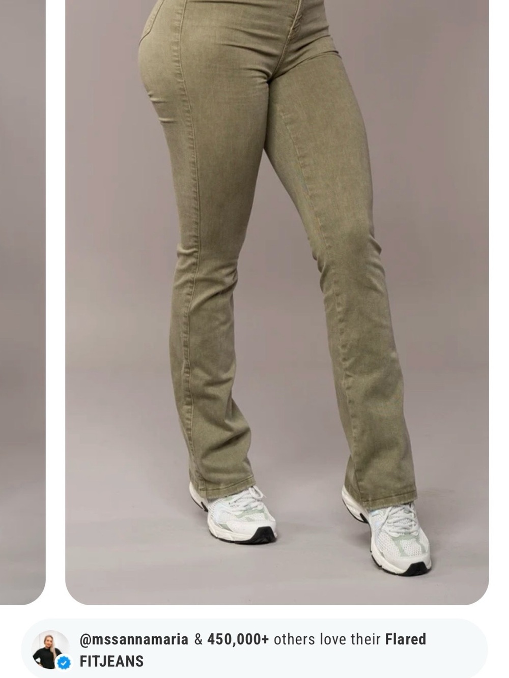 FITJEANS Olive Green Flare Jeans for Women